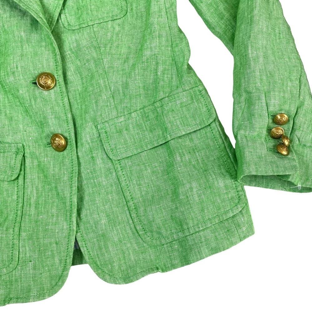 J. Crew Rhodes 100% Linen Blazer Jacket Lime - Picture 7 of 16